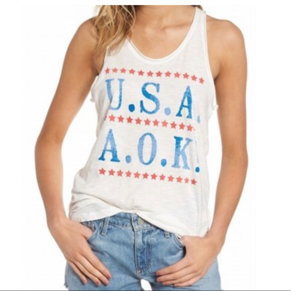 Junk food NWT XS  USA A.O.K. Graphic Tank